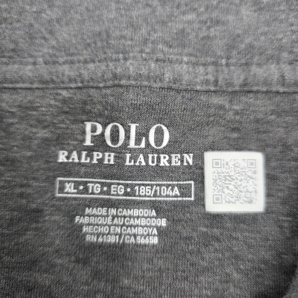 Polo Ralph Lauren Luxury Jersey Shawl Collar Pullover Men’s XL Gray Cotton L/S. - Picture 5 of 10